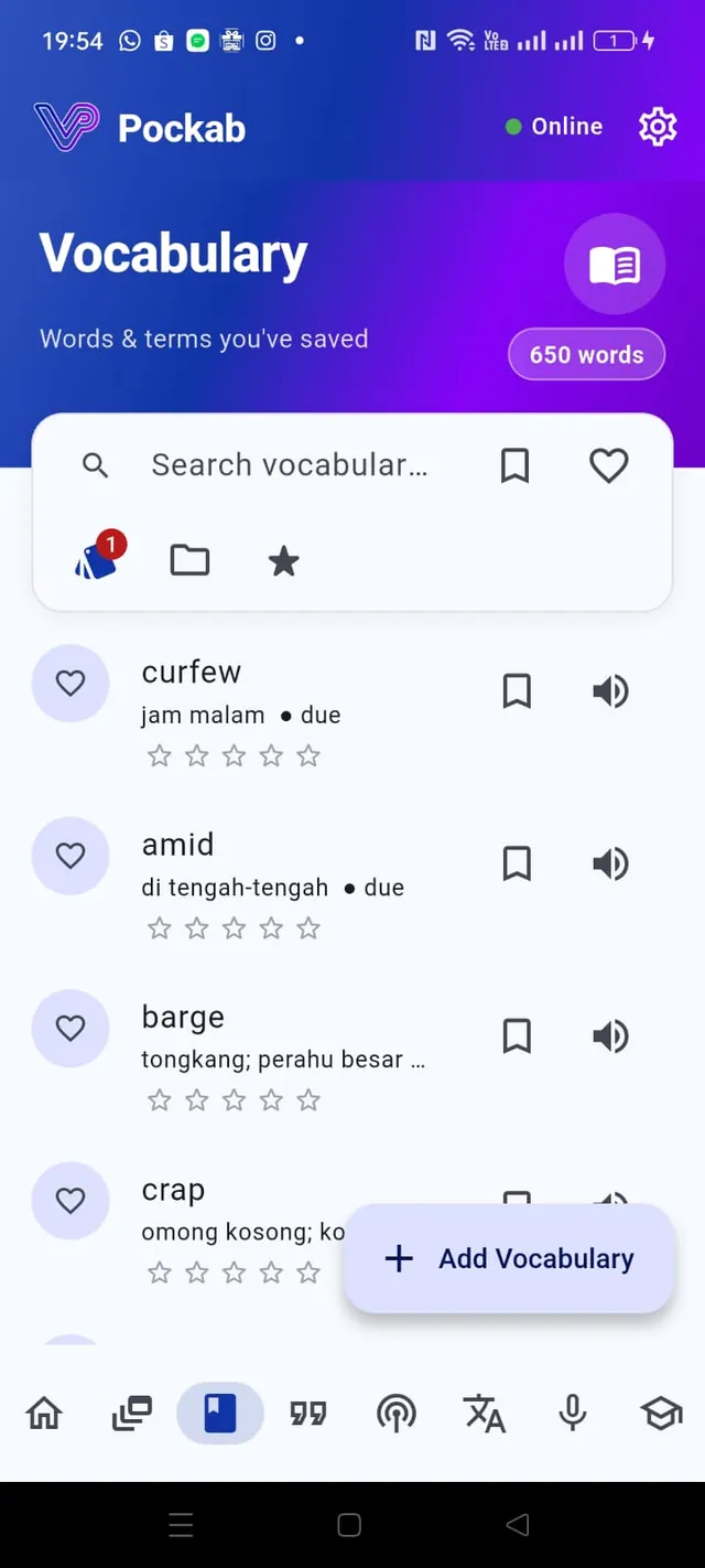 Vocabulary — Pockab