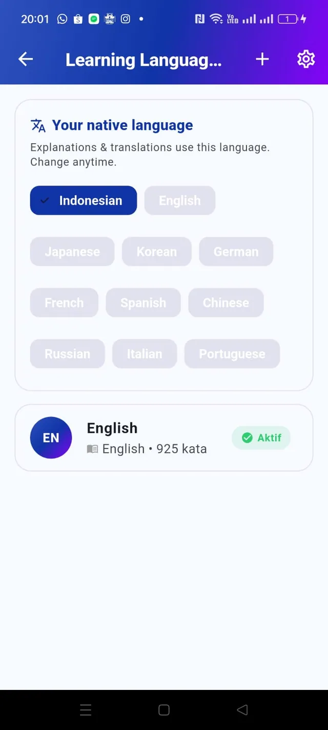 Progress per Bahasa — Pockab